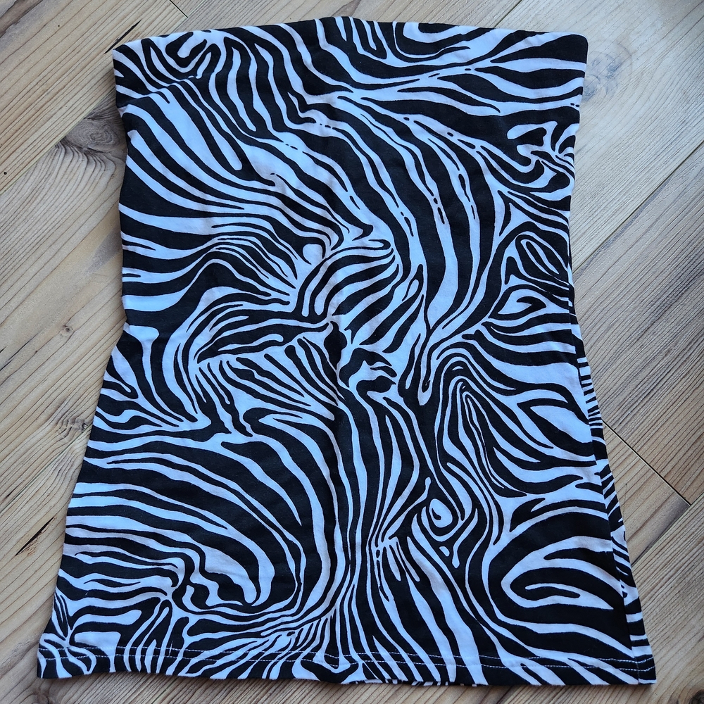 No Boundaries Zebra Print Tube Top
